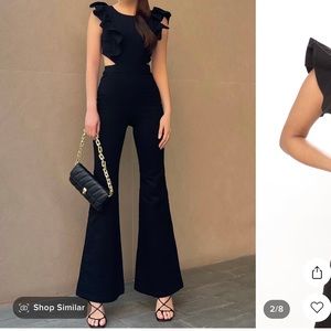Black wide leg jumpsuit